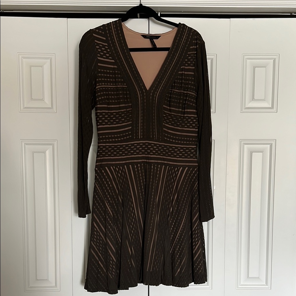 Elegant Olive Green Long Sleeve Dress